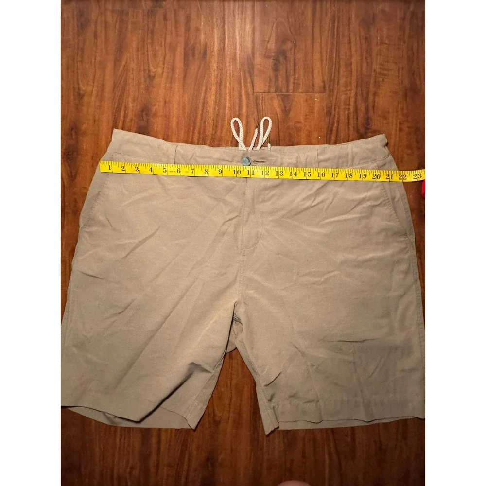 Faherty All Day Shorts Tan Mens Size 38 MSC0012 Chino Flat Front Preppy Beachy